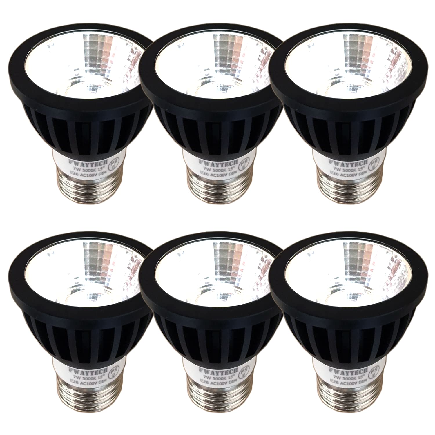 【送料無料】ledスポット e26 ブラック 調光器対応 7W ハロゲン電球60W～75W相当 ダクトレールLEDスポットライト 密閉器具対応 6個セッ｜modern