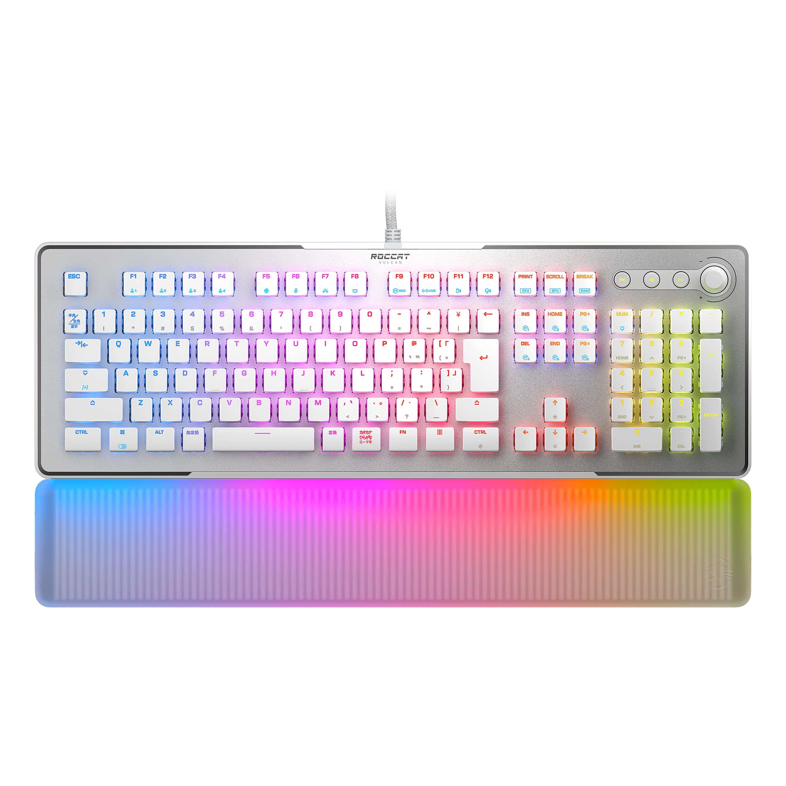 【送料無料】ROCCAT ゲーミングキーボード Vulcan II Max JP 日本語配列 有線 ホワイト/白 オプティカル リニア 静音 フルサイズ カスタ|modern