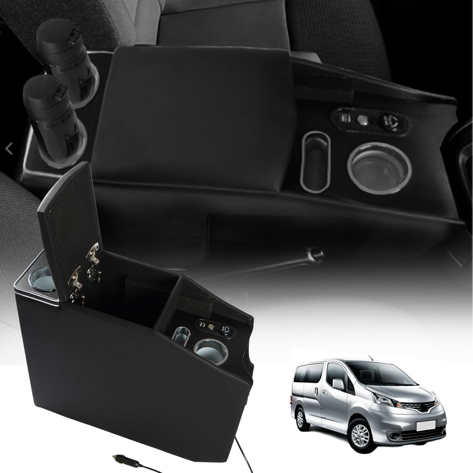 【送料無料】コンソールボックス NV200 バネット アームレスト 日産適用 バン ワゴン GX/VX/DX NV200 VANETTE適用 センターコンソールボ｜modern