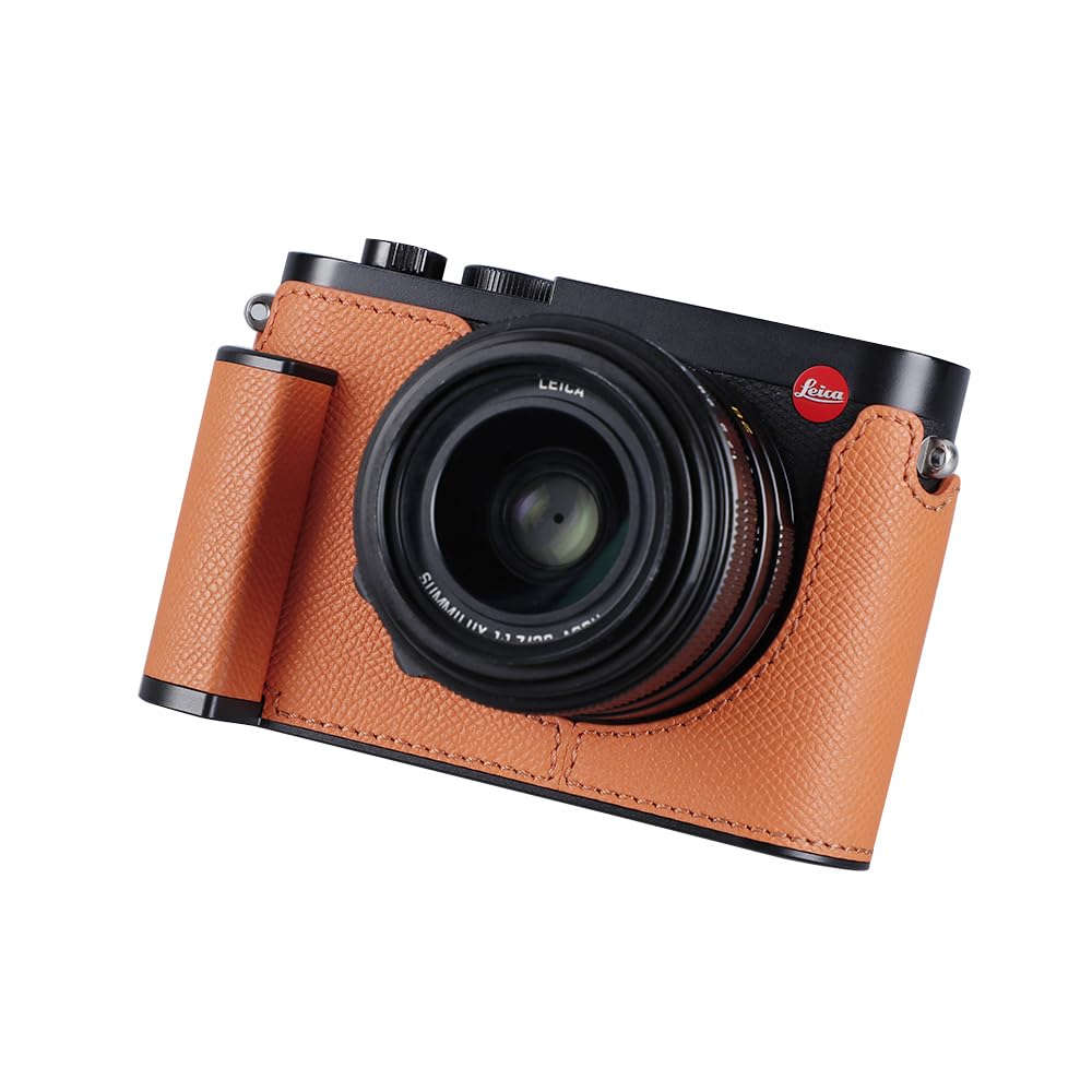 【送料無料】SIUTATDSH カメラハーフケース 適用 Leica Q2 ビンテージメタル 本革 カメラ保護ケース スタイリッシュ ポータブル 耐衝撃｜modern