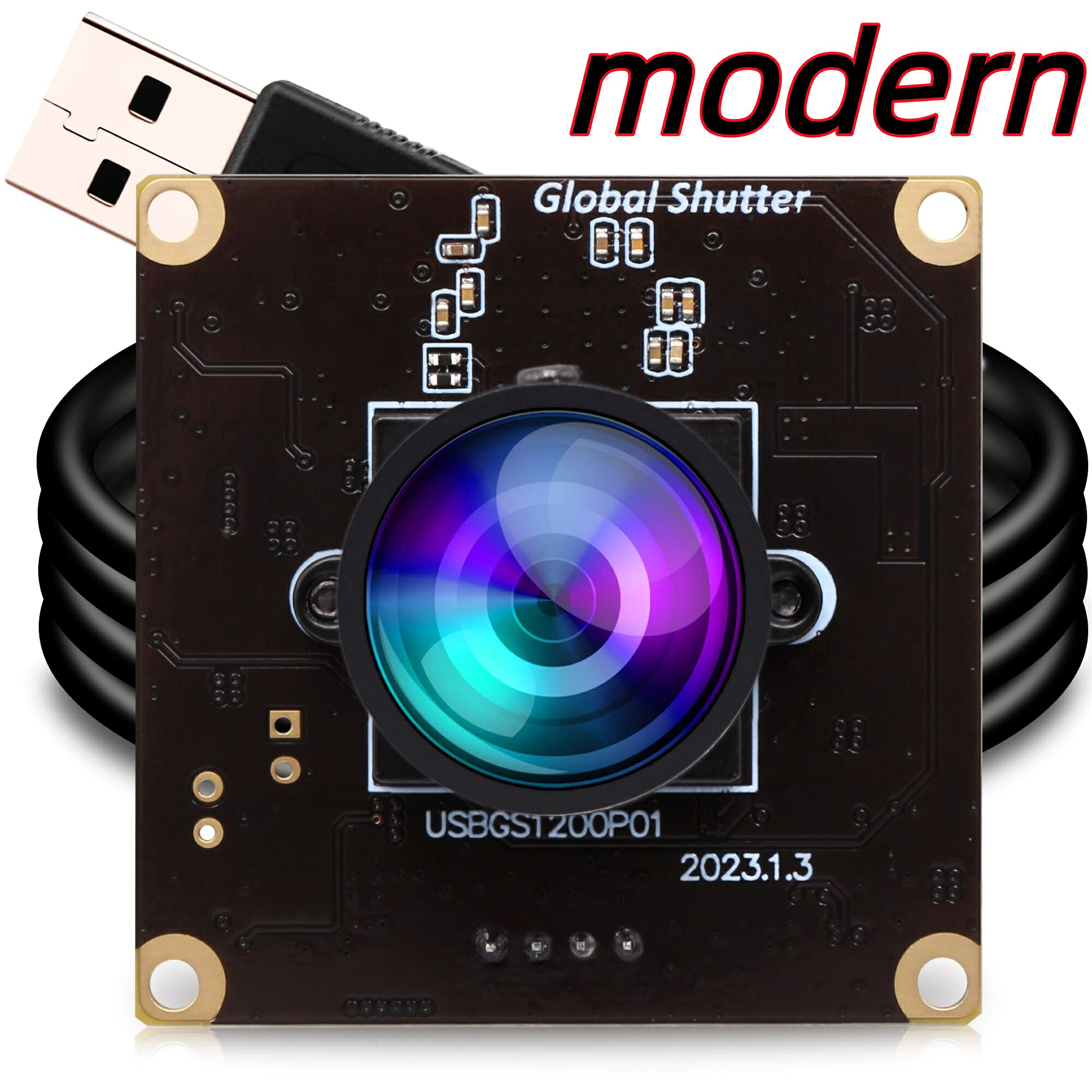 【送料無料】1080P グローバルシャッター USBカメラ 高速 ウェブカメラ 広角 小型 USBカメラモジュール パソコン Webカメラ ボード UVC｜modern