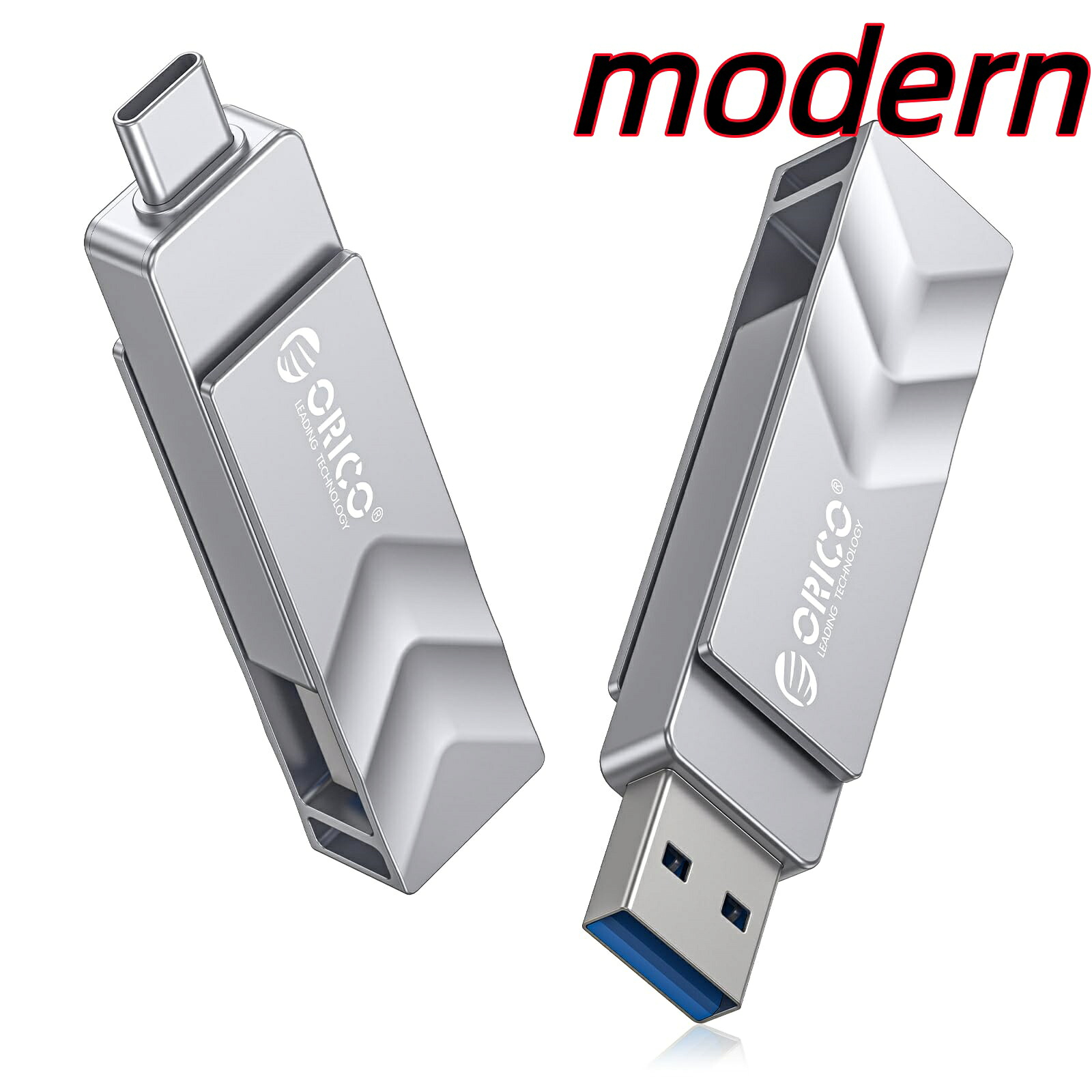 【送料無料】 USBメモリ タイプC 256GB - USB 3.2 回転式 USBメモリ 最大読出速度400MB/s 高速転送 金属製 軽量コンパクト 高耐久 デー｜modern