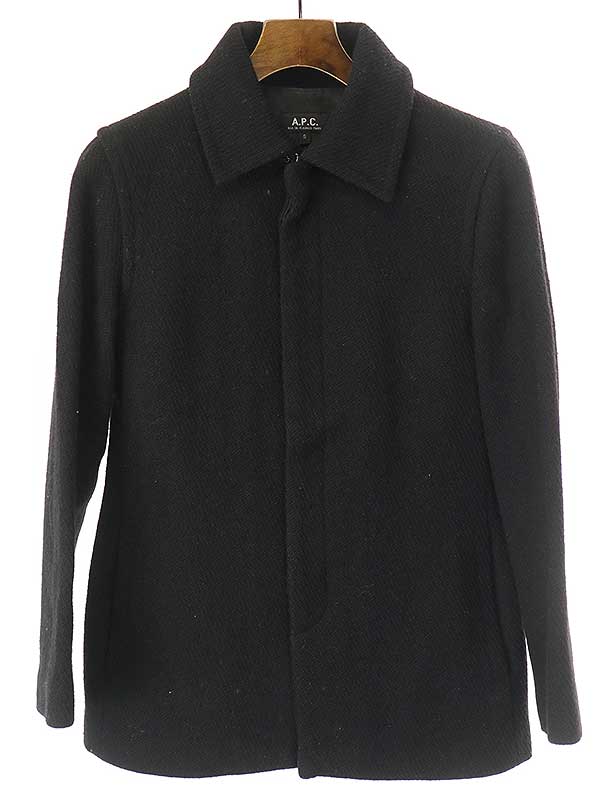 【フランス製】アーペーセー　ウールジャケット　ヴィンテージ　黒　K1427 楽天市場】APC【アーペーセー】 90年代初期 フランス製 黒 牛革