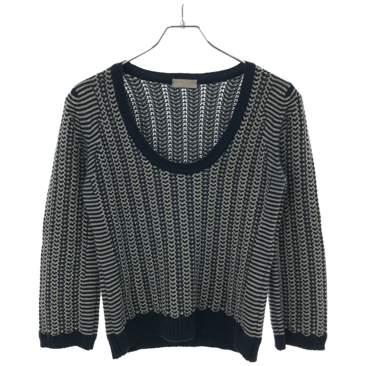 美品♪マーガレットハウエル クルーネックニット カシミヤ混 オレンジ Ⅱ ne3 長田佳子さんが着る〈 マーガレット・ハウエル for アンド
