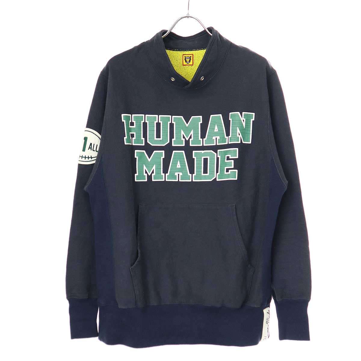 HUMAN MADE スウェット ネイビー XL HUMAN MADE ヒューマンメイド クルーネック ロゴ スウェット