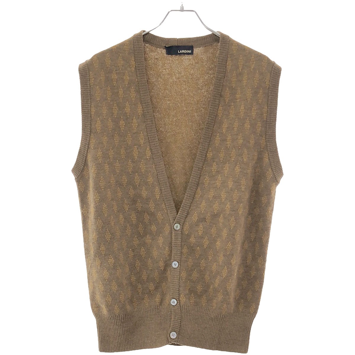 美品 LARDINI ラルディーニ ウール ベスト ブラウン チェック52 美品 LARDINI ラルディーニ ウール ベスト ブラウン チェック52 楽天