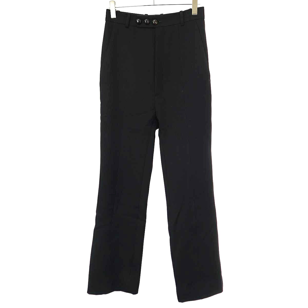 NAMACHEKO ナマチェコ 22AW Penzer Faux-fur Trim Wool Trousers ファートラウザーパンツ NW22 504 N2026 黒いこと S 【中古】 ITHWL3B7WZ9Q