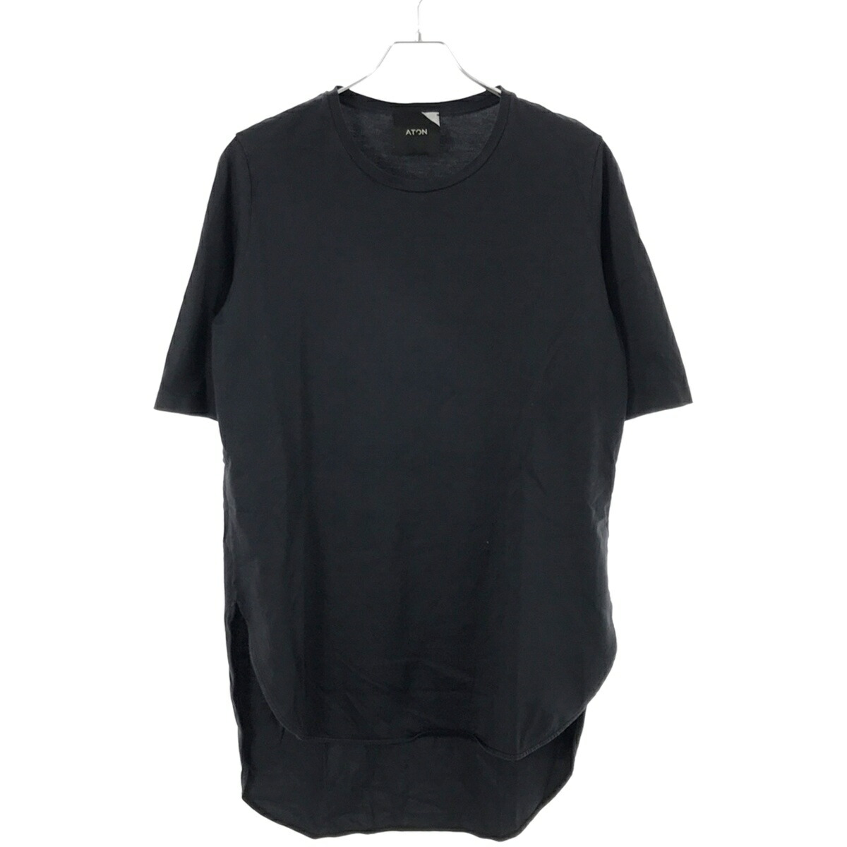 [新品、タグ付き]お値下げしました！ATON 黒 半袖Tシャツ ATON（エイトン）Tシャツ・カットソー 黒 サイズ:2(M位