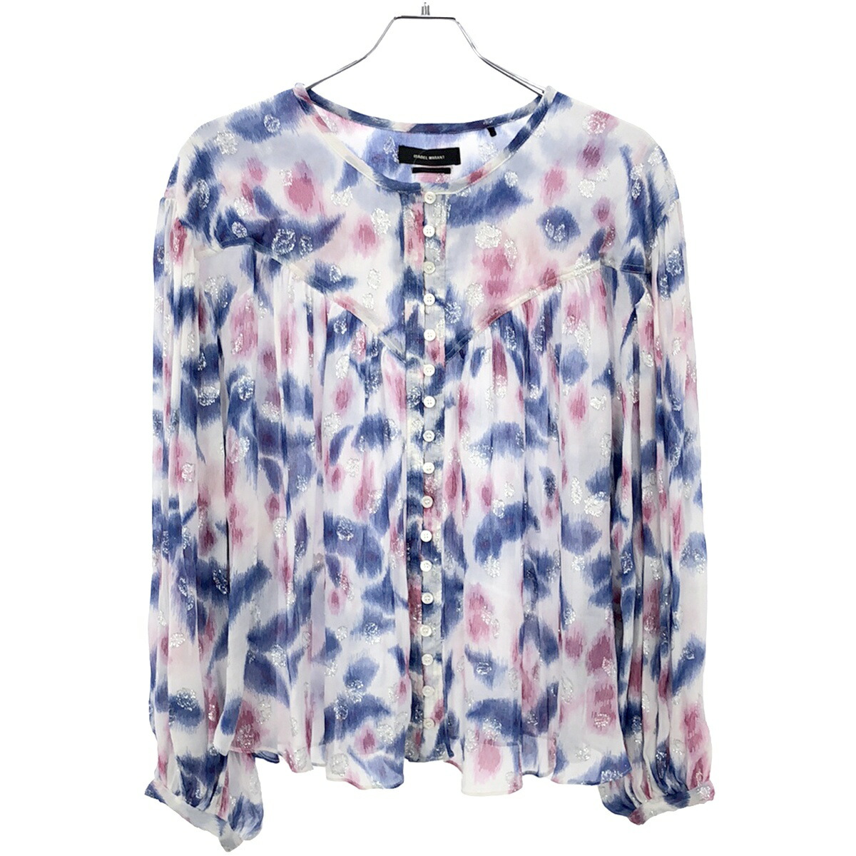 Isabel Marant - ISABEL MARANT ETOILE イザベルマラン エトワール 20SS OLENA Shirt フリルカラーストライププルオーバーシャツ 78-01-03-01004 ピンク 34 ISABEL MARANT ETOILE イザベルマラン エトワール 20SS OLENA