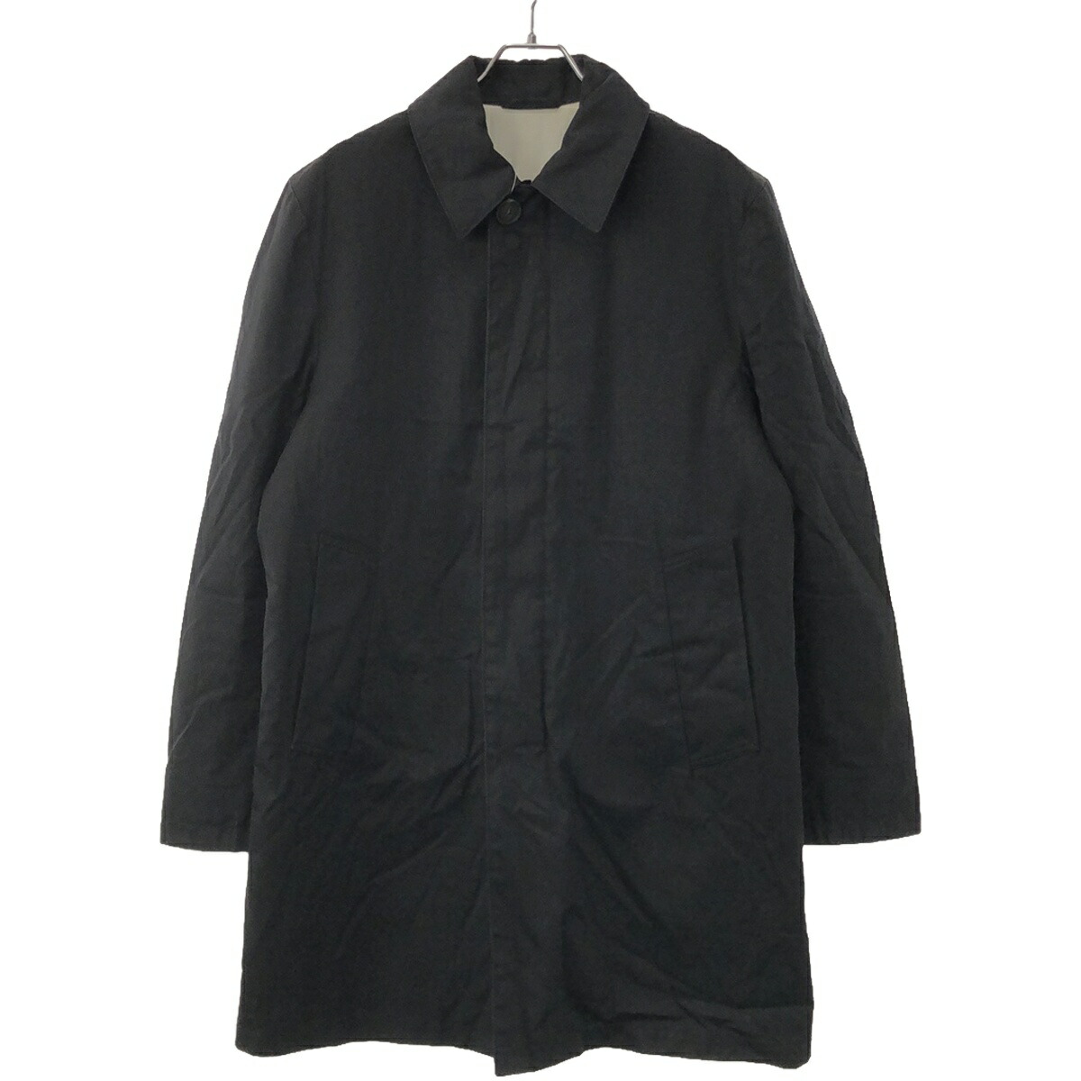 最終値下げAcne Studios ロングコート ウール100% 美品】Acne Studios ロングトレンチコート ネイビー アクネ