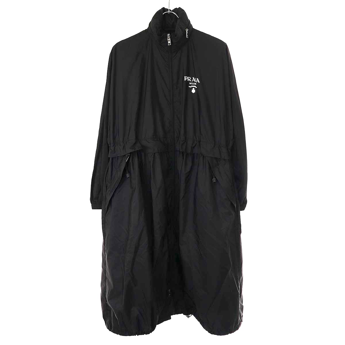 Prada オーバーサイズ ライト Re-Nylon フード レインコート 291960 ブラック 38 (206087