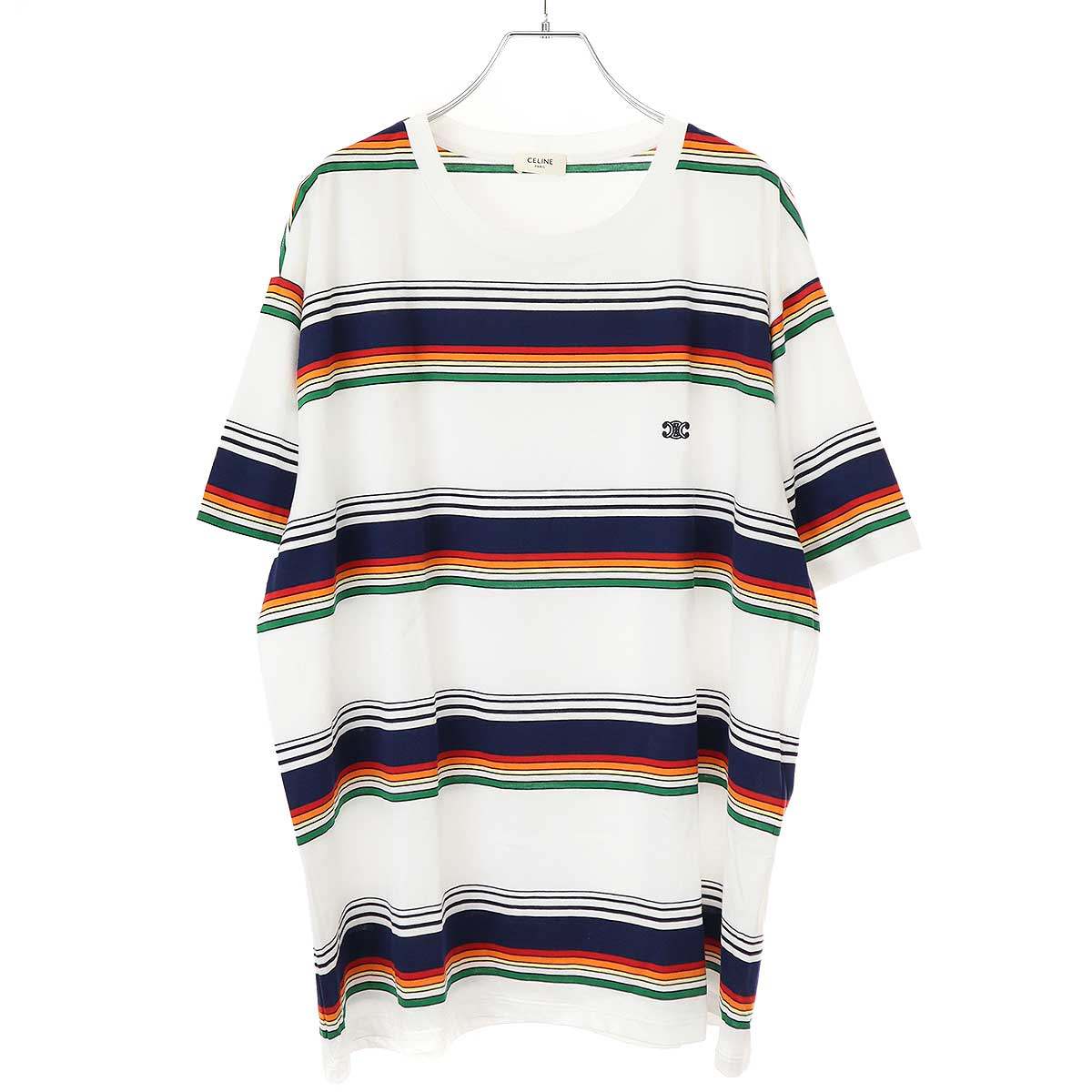 トリオンフ刺繍♪【CELINE】コットンジャージーロングスリーブ CELINE - セリーヌ CELINE 24SS 【 TRIOMPHE T-SHIRT IN STRIPED