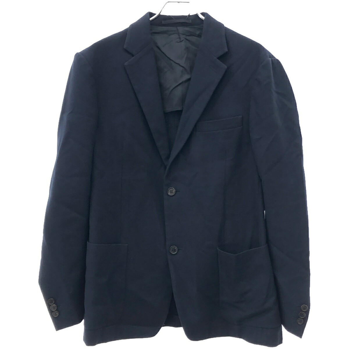 PRADA プラダ　シルク100% テーラードジャケット　ネイビー　46 PRADA（プラダ）テーラードジャケット 紺 サイズ:48(L位) メンズ