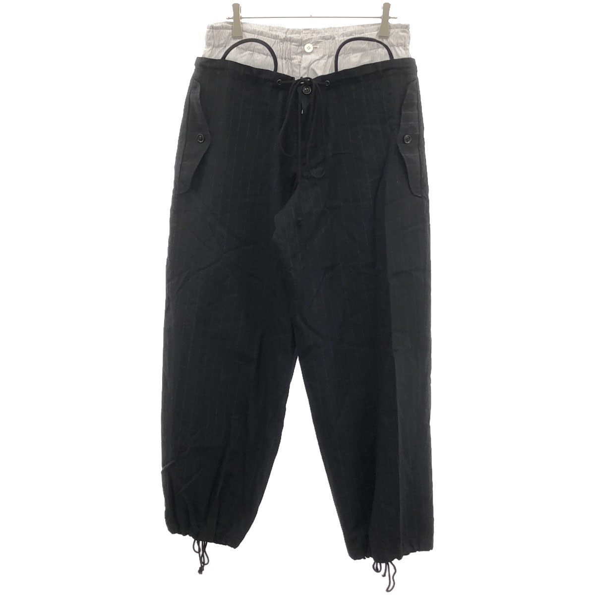 Y's ワイズ　ワイドパンツ Y's ワイズ 24SS 8oz DENIM BLEACHED HIGH WAIST PLEATED PANTS