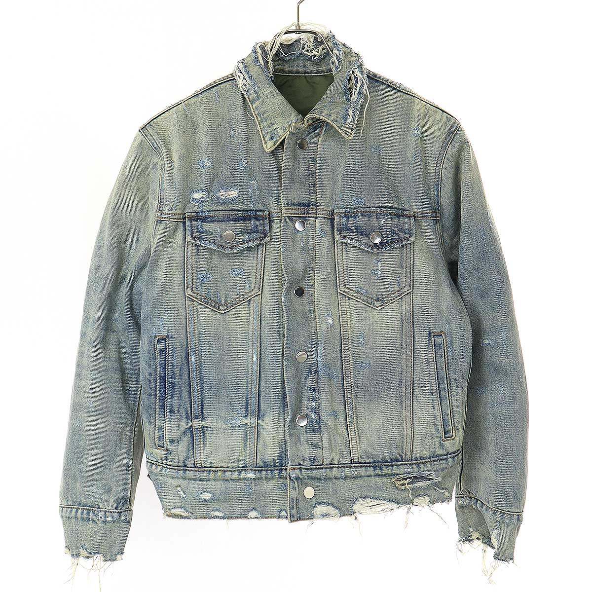 国内正規 AMIRI Reversible Tucker Bomber S Buy Amiri Reverse Trucker Denim Bomber Jacket 'Blue' - WORTB