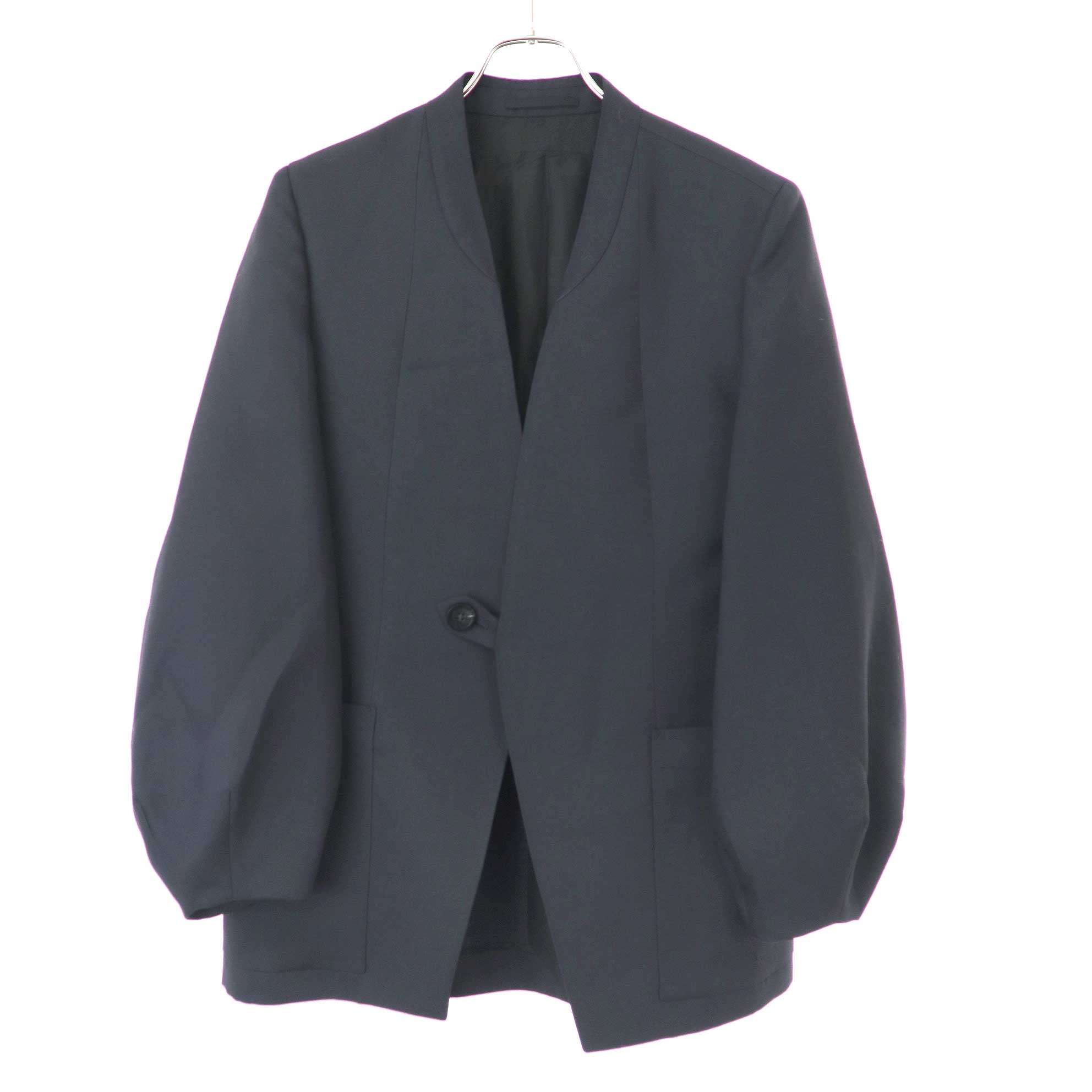 LUDLOW - ラドロー 24SS ノーカラージャケット アウター クロップド丈 ホワイト LUDLOW - ラドロー 24SS ノーカラージャケット アウター
