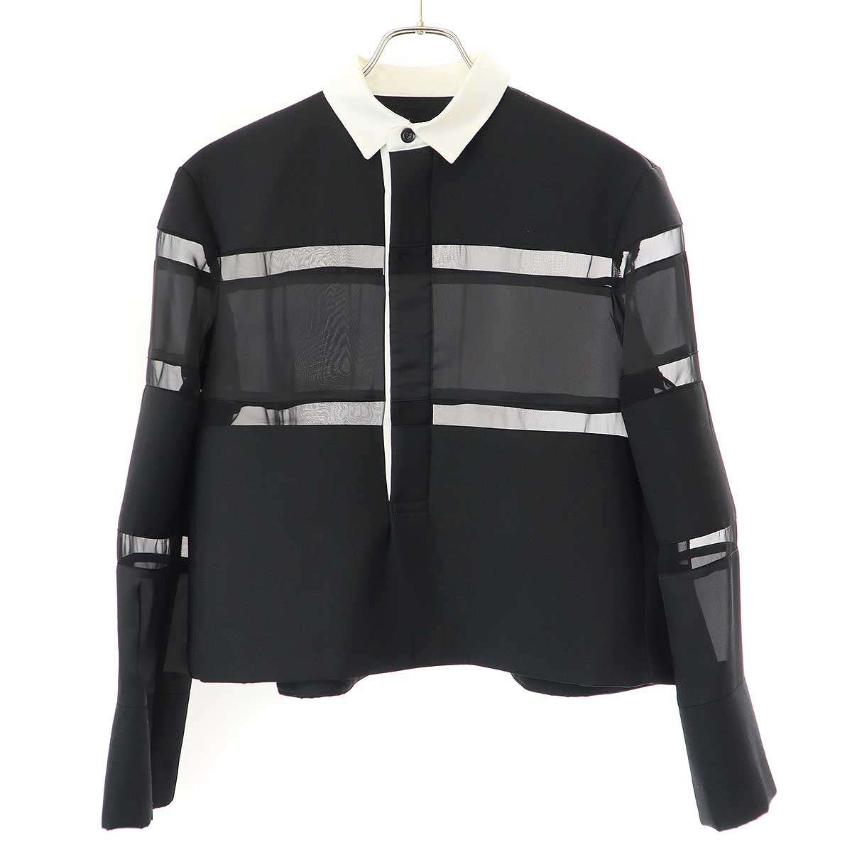 ★24SS sacai サカイ  ハーフジップ プルオーバー シャツ 楽天市場】sacai サカイ 24SS Suiting Bonding Pullover ハーフ