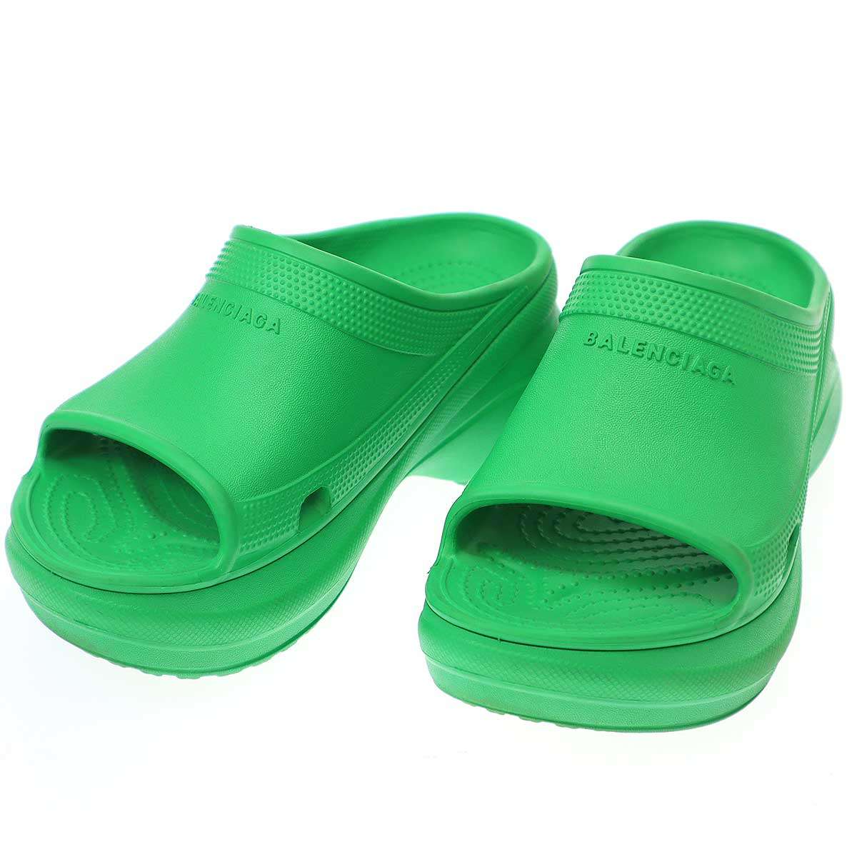 BALENCIAGA&times;CROCS バレンシアガ クロックス POOL RUB SLIDE クロックスミュールサンダル グリーン 35 【中古】 IT8LGDNS0GOB｜MODESCAPE 店 16,237円