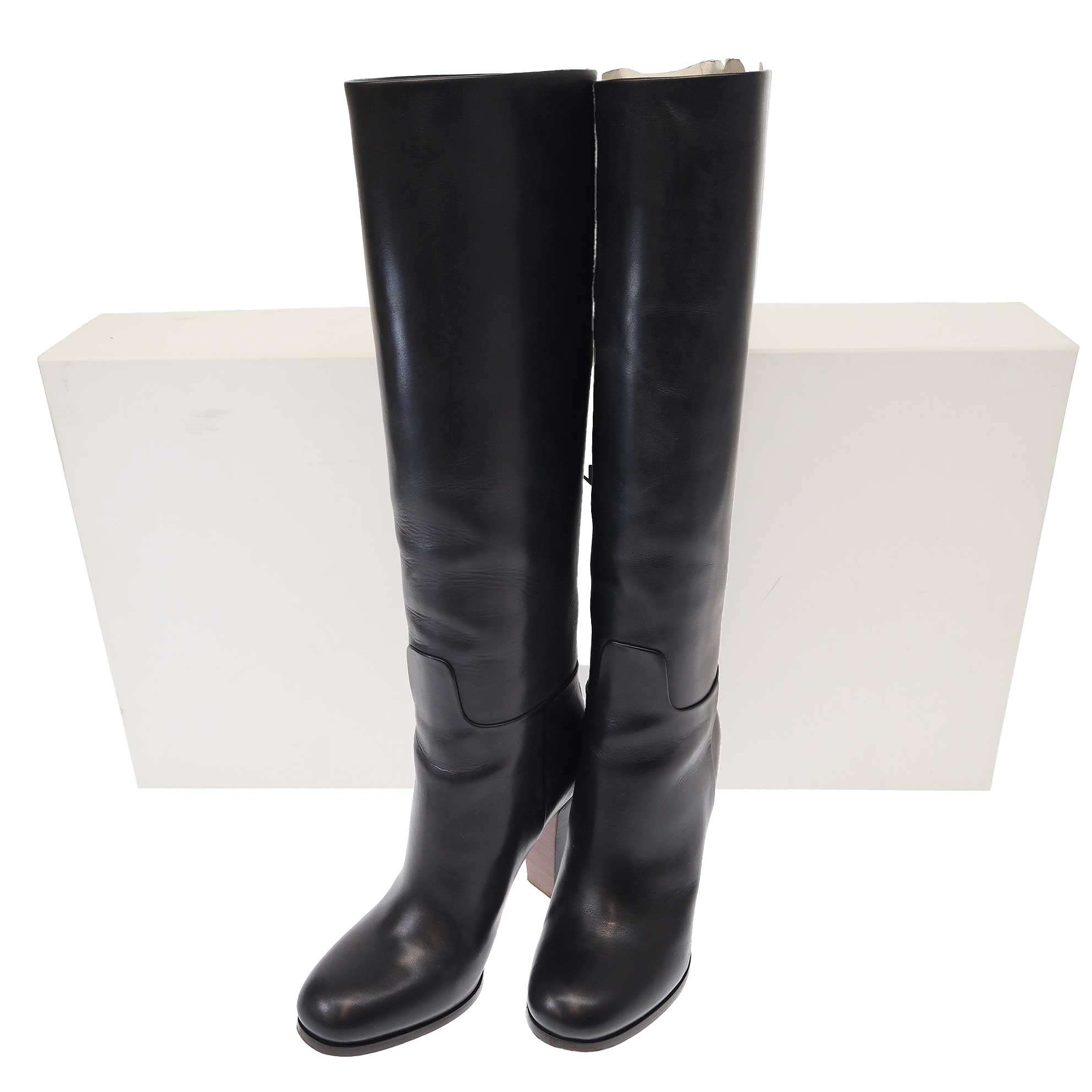 【新品未使用】CELINE バルキーブーツ 37 トリオンフ セリーヌ トリオンフ ナイロン ブーツ 37 レディース ブラック