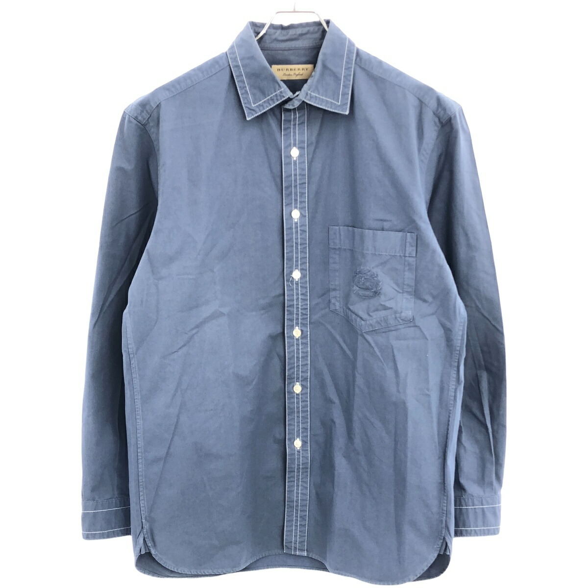 【美品】バーバリー☆ホースフェリー柄長袖シャツ 希少カラー 定番サイズ 水色 美品】バーバリー☆ホースフェリー柄長袖シャツ 希少カラー 定番サイズ