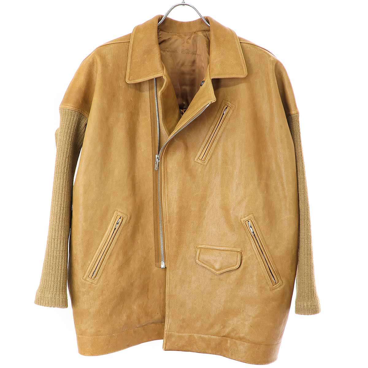 【美品】RICK OWENS　リックオウエンス　ハイネックレザージャケット 中古・古着通販】RICK OWENS (リック オウエンス) ハイネック