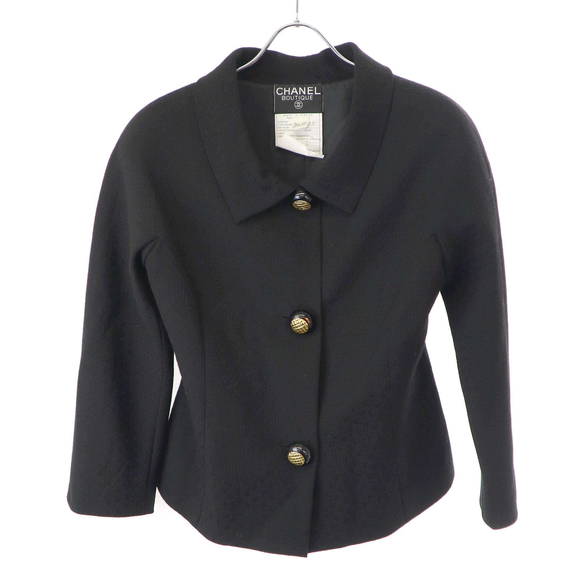 CHANEL シャネル Vintage Jacket\u0026Skirt ヴィンテージ セットアップ  黒いこと 38 【中古】 IT2X5HMBSZT8