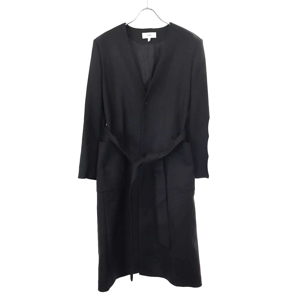 HYKE 山歩き 21AW DOUBLE FACE COAT ダブルフェイスコート 212-17302 黒いこと 1 【中古】 ITDUKCADGD4S