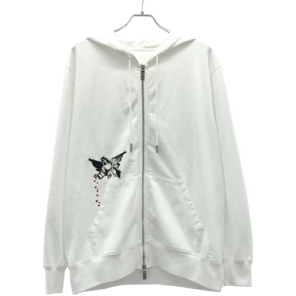 lucien pellat-finet ルシアンペラフィネ 22SS BRANDALISED Banksy&lsquo;s Graffiti バンクシー エンジェルハート＆ボナパルト パーカー ホワイト M 【中古】 ITVCNFE63D7S｜MODESCAPE 店