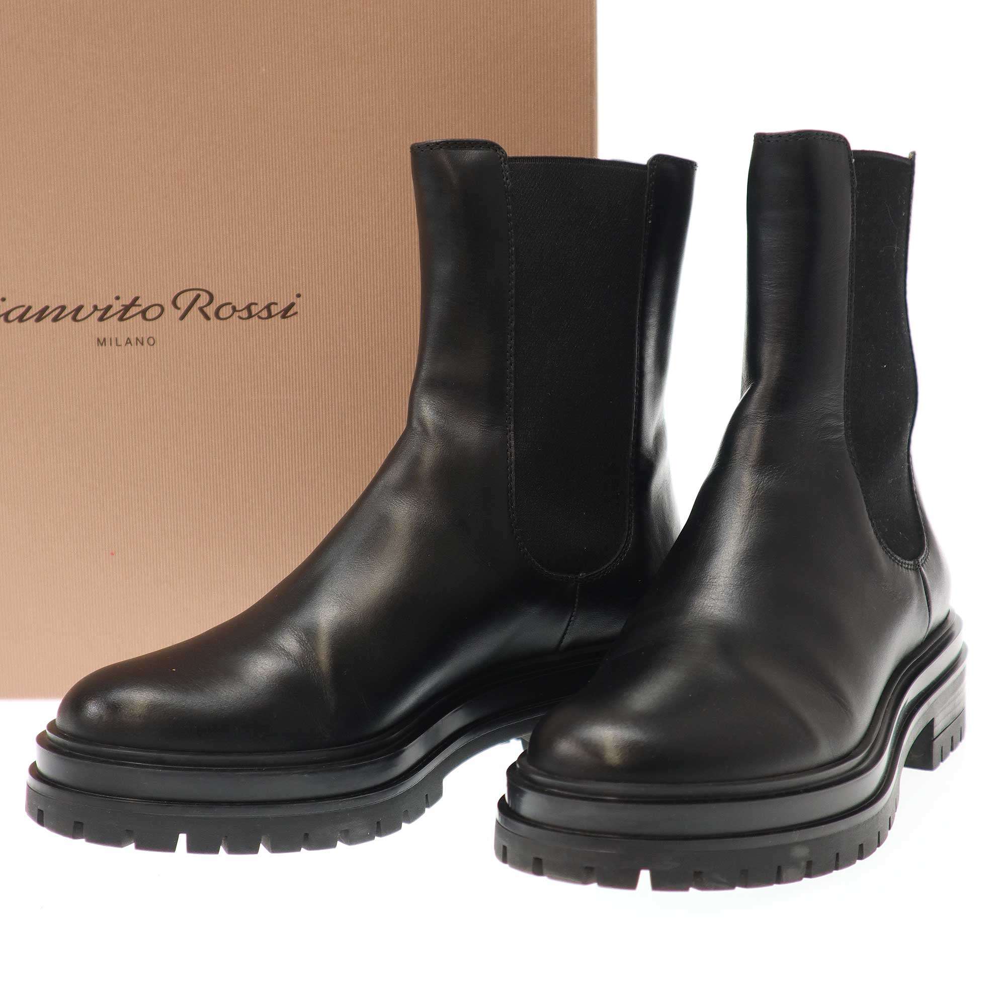 Gianvito Rossi ジャンヴィト ロッシ CHESTER サイドゴアレザーブーツ G73462 黒いこと 36 【中古】 IT76ARDBU45O 靴-その他