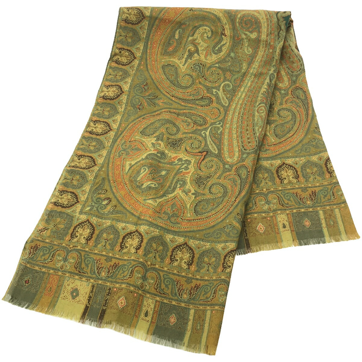 美品 ★ETRO★ ストール ペイズリー柄 ウール シルク ブラウン 極美品☆ETRO エトロ☆ショール ペイズリー柄 ウール×シルク
