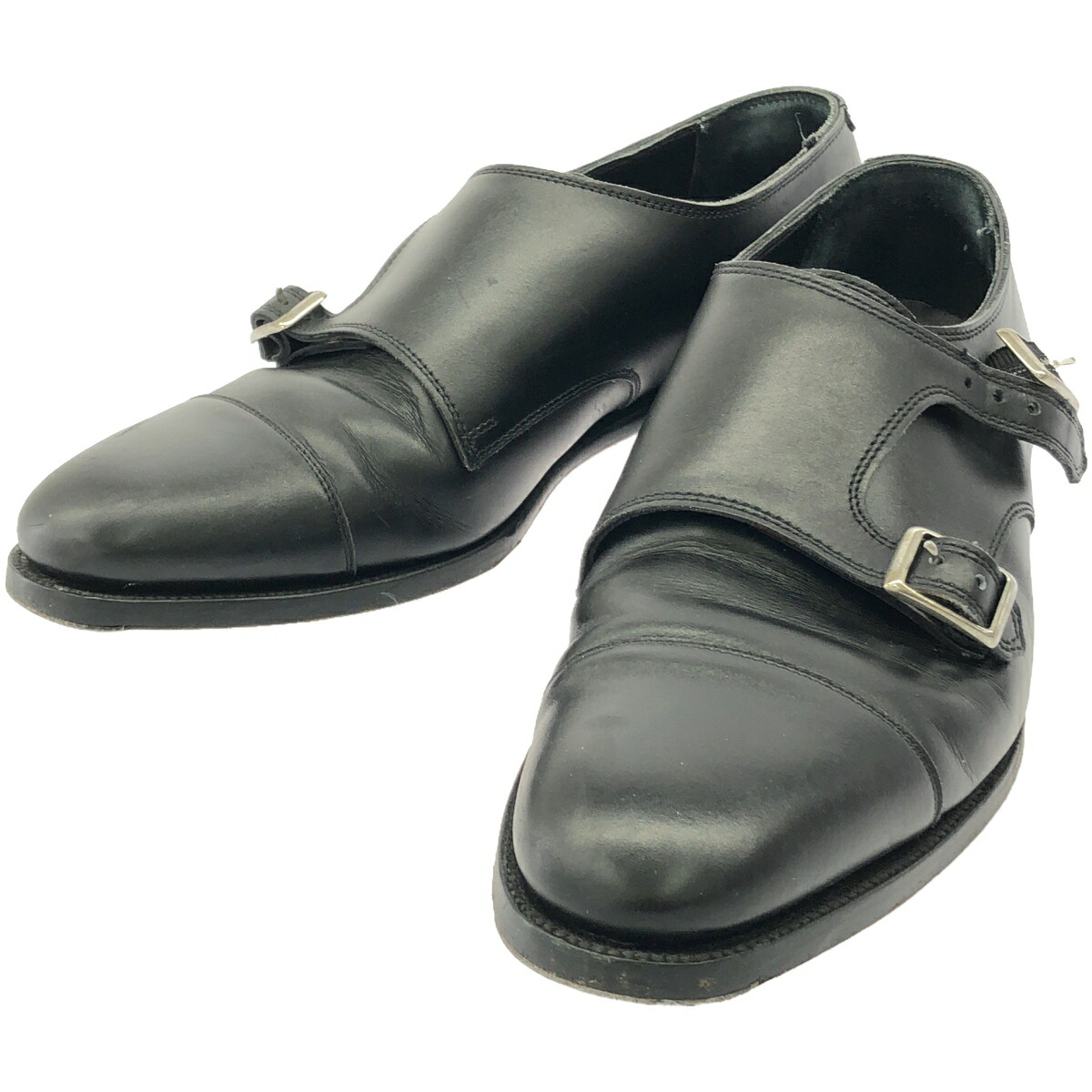 Alfred Sargent アルフレッドサージェント DARCY ダブルモンクストラップレザーシューズ  黒いこと 8 【中古】 ITHMV6QTSBMM