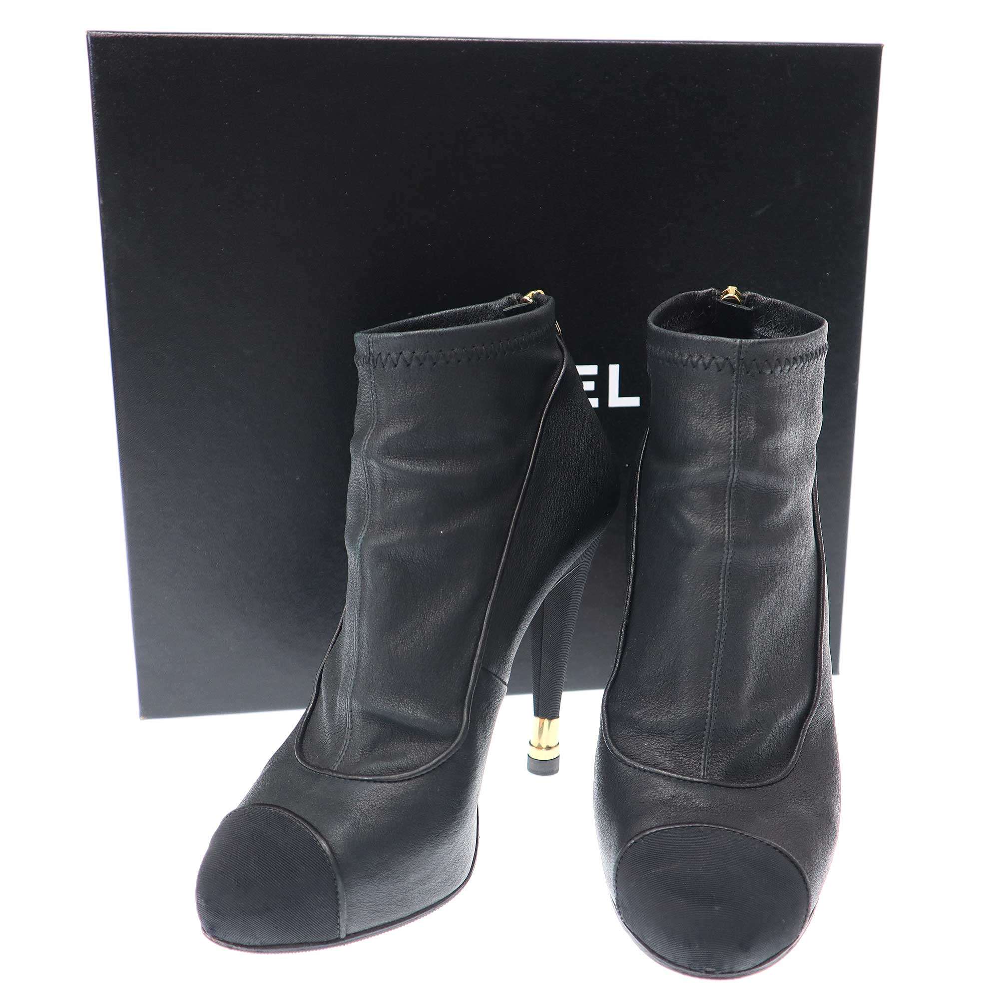 CHANEL★シャネル★ブーツ★カーフレザー★ブラック★37 CHANEL☆シャネル☆ブーツ☆カーフレザー☆ブラック☆37 CHANEL