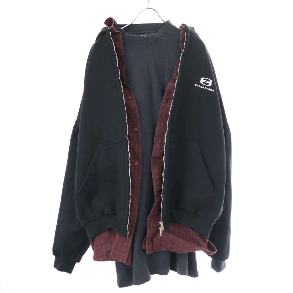 【BALENCIAGA】BB PARIS ICON プルオーバー Balenciaga Bb Paris Icon Medium Fit Hoodie in Azure & White