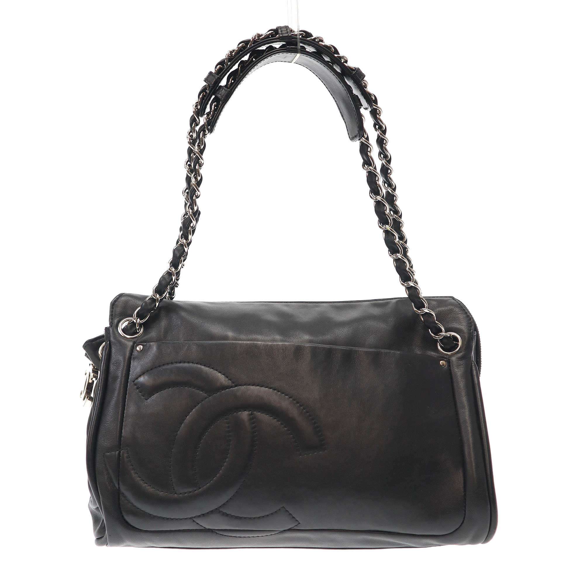 CHANEL シャネル 2007 Coco Charm Shoulder Bag ココチャームラムスキンショルダーバッグ  黒いこと - 【中古】 IT5TTEKNEJ52