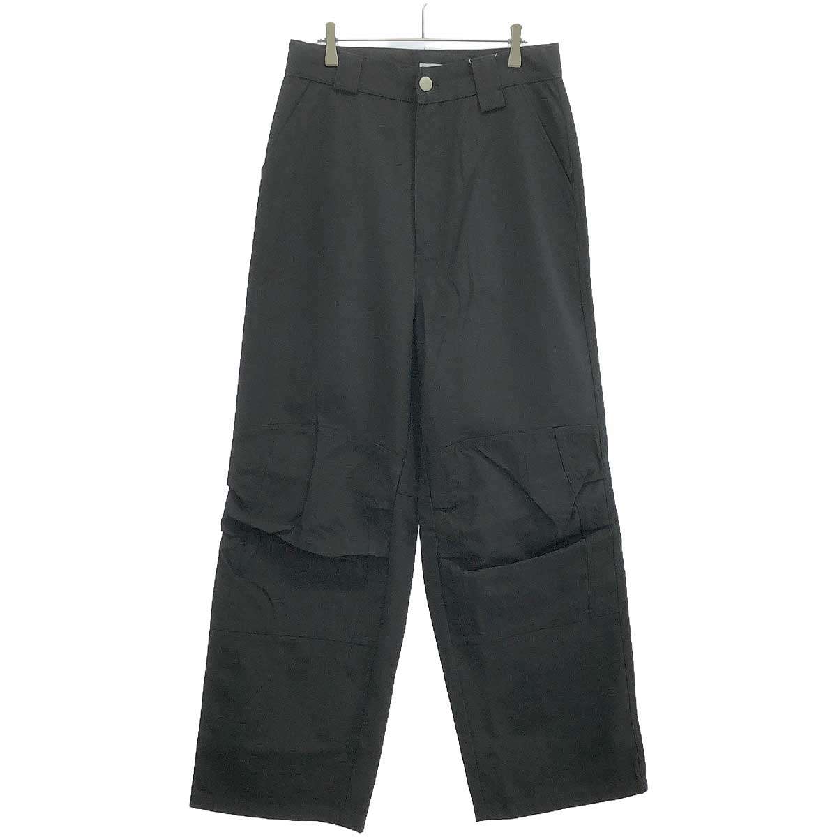 WILLY CHAVARRIA ウィリーチャバリア リサイクルポリエステル ダブルニーパンツ ブラック M 【中古】 ITYBJI7ISQS8｜MODESCAPE 店