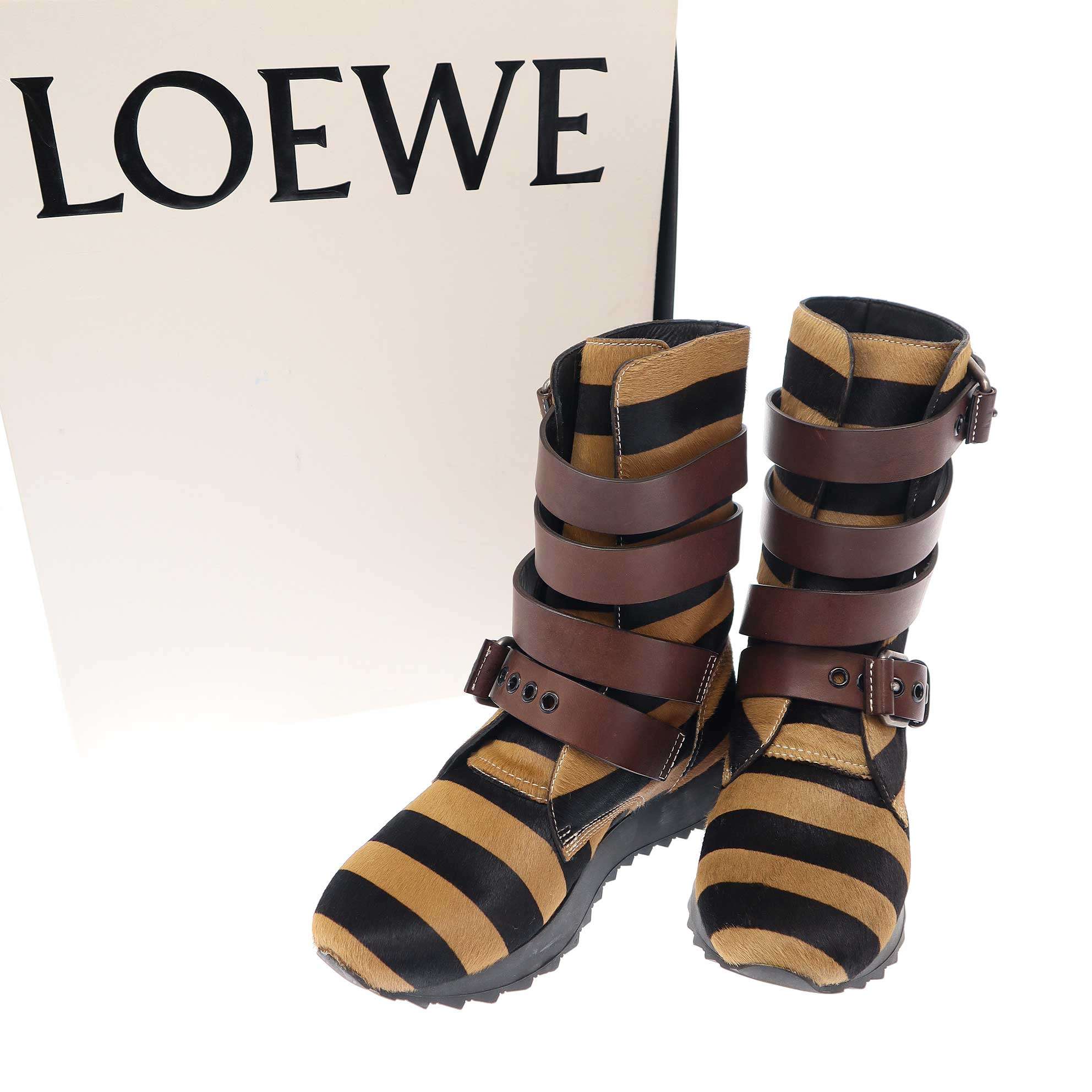楽天市場】質屋 ロエベ LOEWE ミッド コンバット ブーツ 37