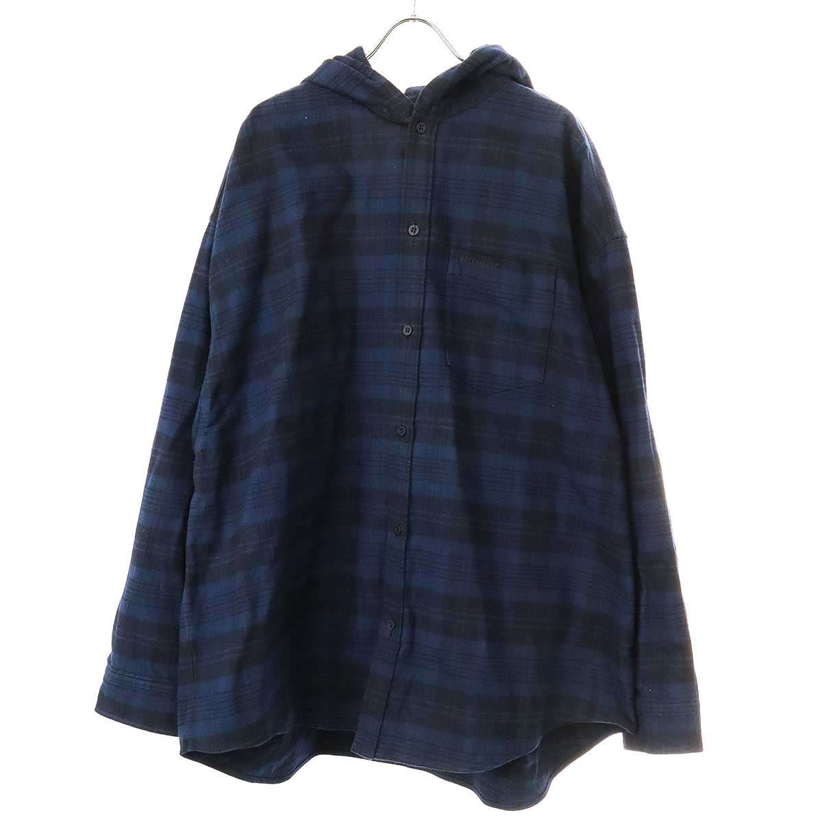 【売切価格】BALENCIAGA 半袖シャツ 青茶色パターン BALENCIAGA（バレンシアガ）Tシャツ・カットソー 青 サイズ:L