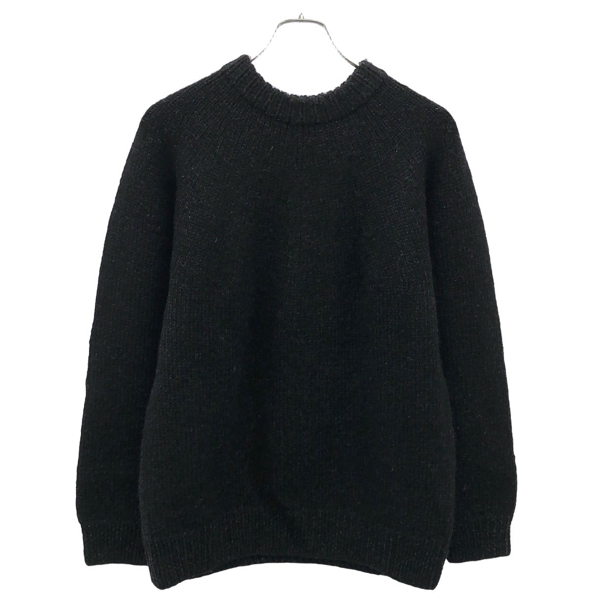 22ss comoli コットンガンジーセーター　F 黒 新品】COMOLI コットン ガンジーニット size free ブラック