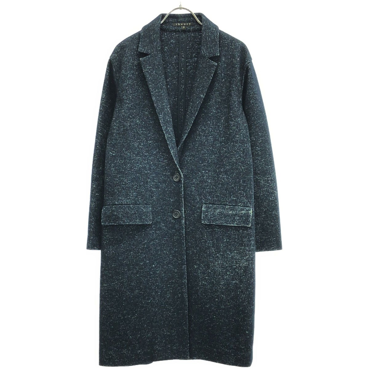✨美品✨Theoryセオリー★カシミヤ バージンウール ロングコート ネイビー カシミヤ混ビーバー スタンドカラーコート(26529301-2023