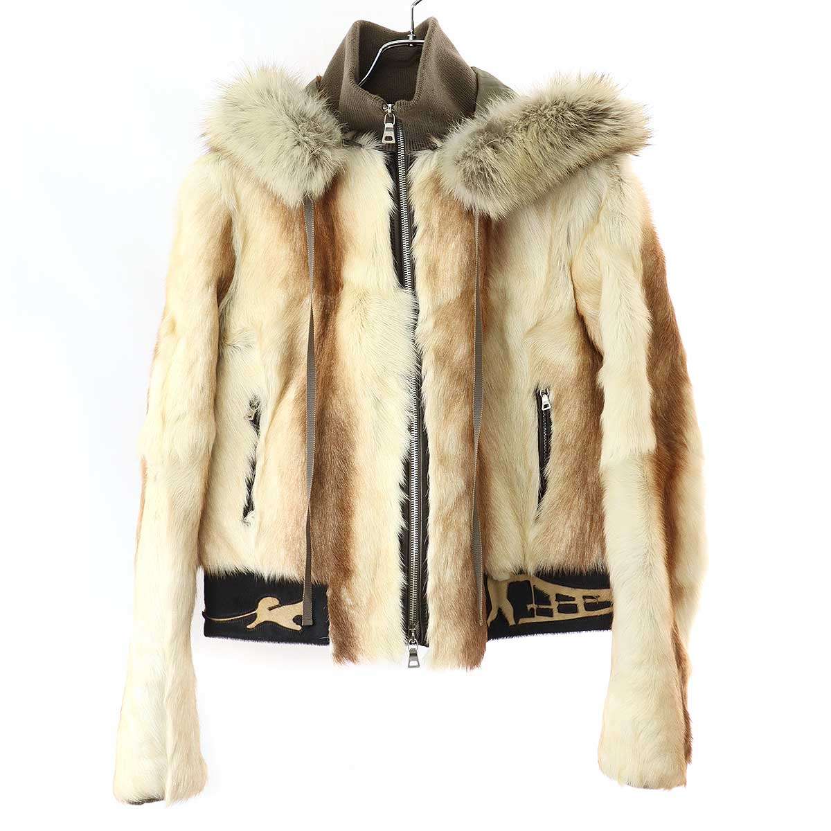 楽天市場】PRADA プラダ リアルファー レザーコート 1XJR ブラック 36