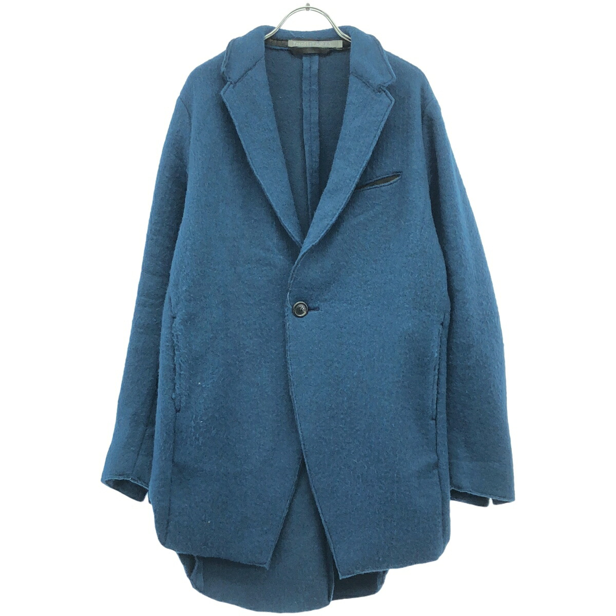 FranCisT_MOR.K.S フランシストモークス SHAGGY NEEDLE UNCON JACKET モヘアシャギースライバーニット 上衣 MO2989 青色 3 【中古】 ITZJETTBR1Q6 メンズファッション-コート・ジャケット