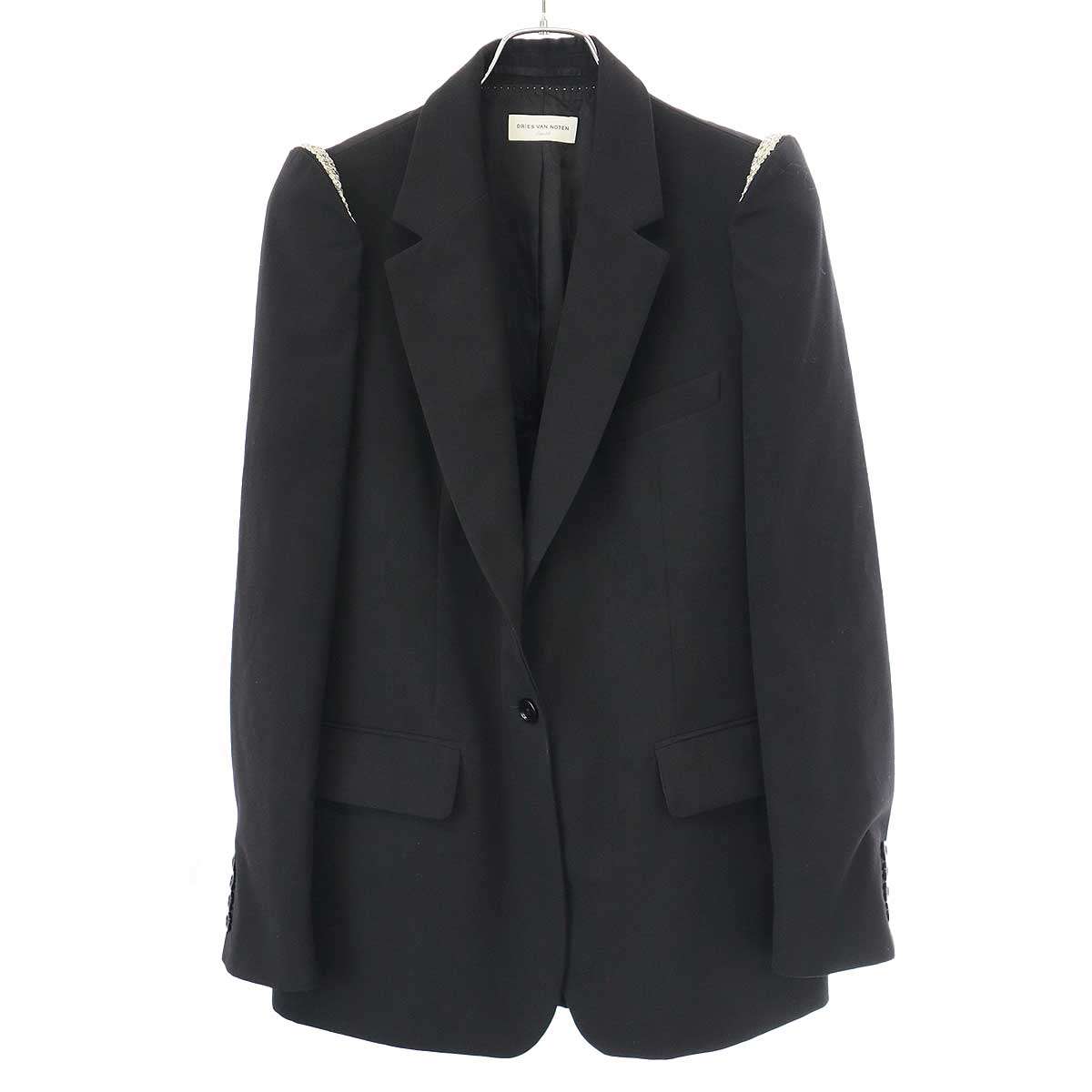 ドリスヴァンノッテン  スプレッドカラー　サテン　シャツジャケット　メンズ　44 DRIES VAN NOTEN（ドリス ヴァン ノッテン） ジャガードジャケット