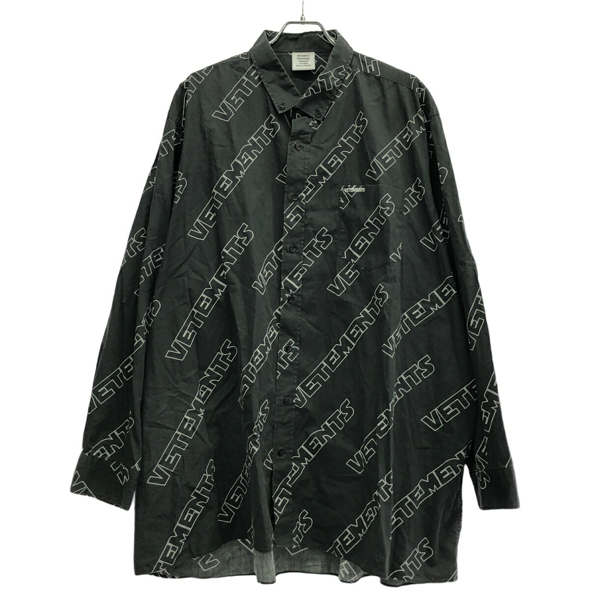 VETEMENTS/ヴェトモン ストライプ 19年SSオーバーサイズシャツ NIKE（ナイキ）の「【VETEMENTS】ヴェトモン オーバーサイズ