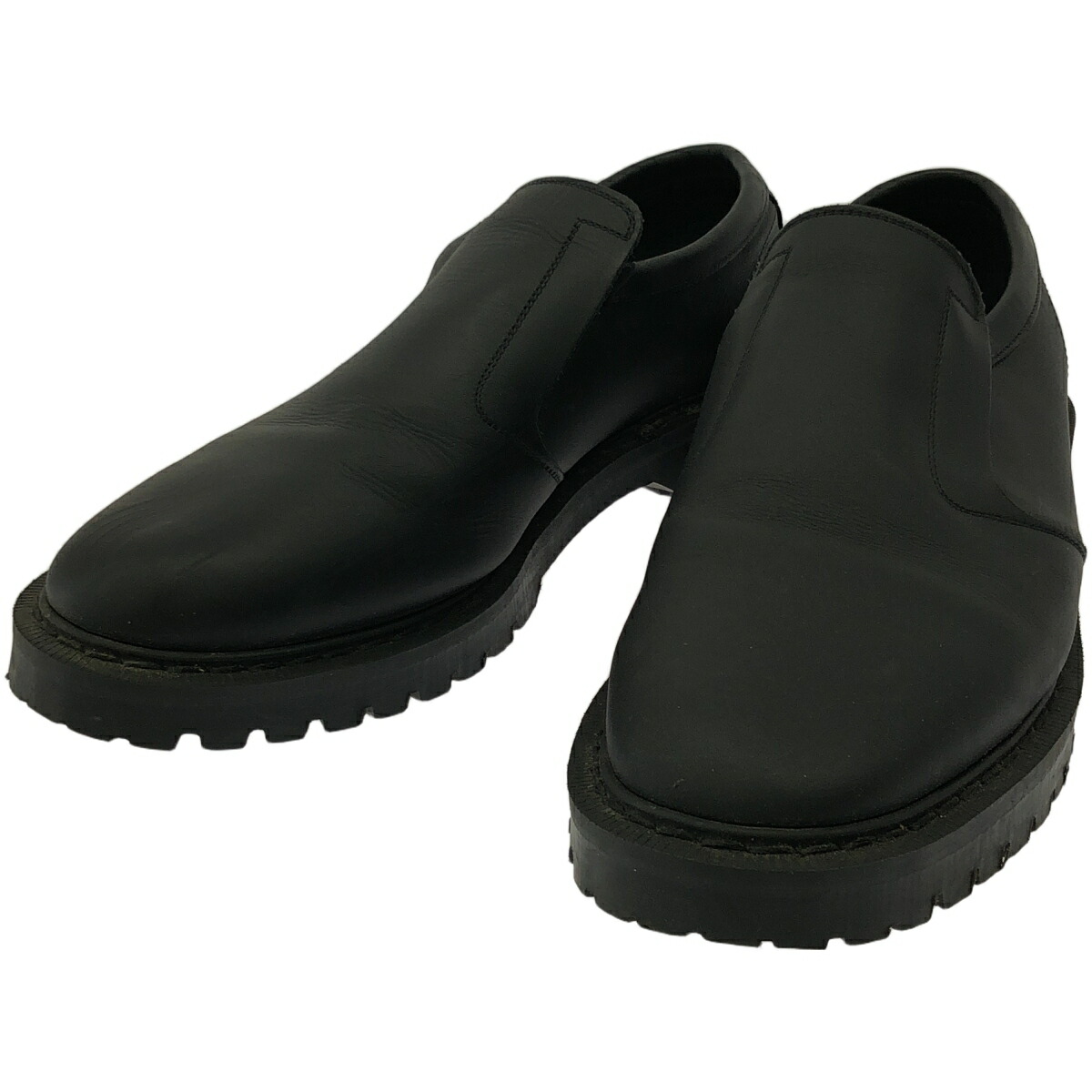 MHL. MARGARET HOWELL×SOLOVAIR エムエイチエルマーガレットハウエル ソロヴェアー FIREMAN’S SHOE ファイヤーマンズスリッポン シューズ ブラック 8 【中古】 ITOJHFQOP48I画像