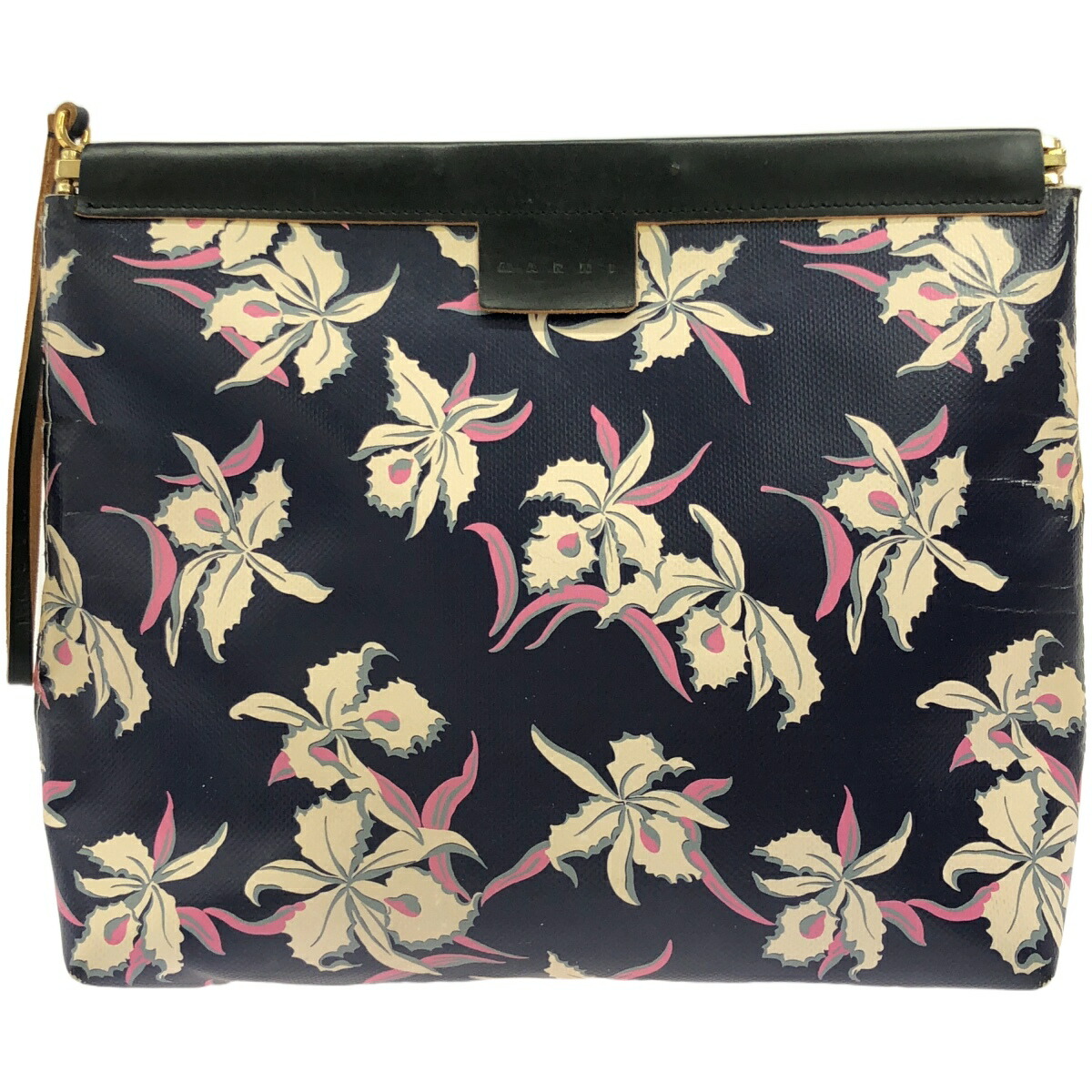 新品・未使用 MARNI マルニ クラッチバッグ 黒 ブラック　グレー ブラック レザー製 Trunkaroo クラッチバッグ | Marni