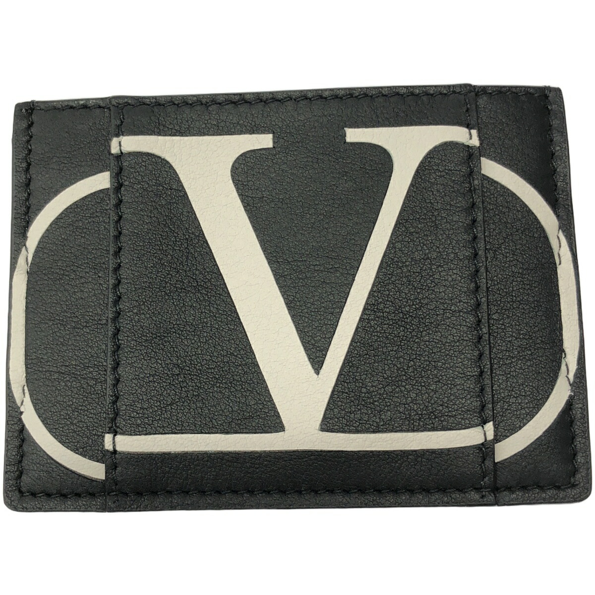 VALENTINO ヴァレンティノ ロゴプリントレザーカードケース SY9P0655PCR 黒いこと  【中古】 ITK4KU3UIRVK
