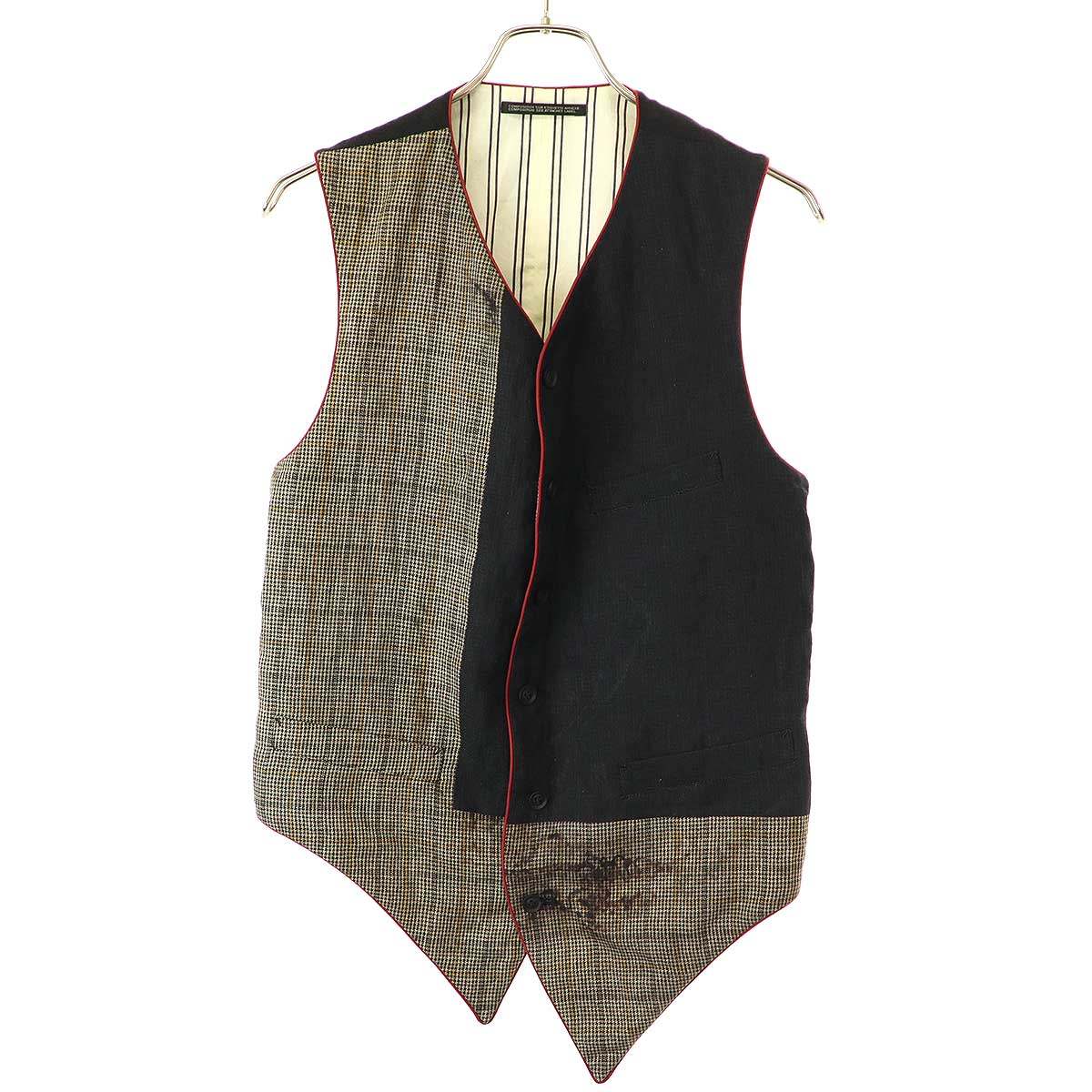 yohji yamamoto ヨウジヤマモト　ウールデザインベスト 楽天市場】【中古】Yohji Yamamoto pour homme 24SS INDIAN LEFT