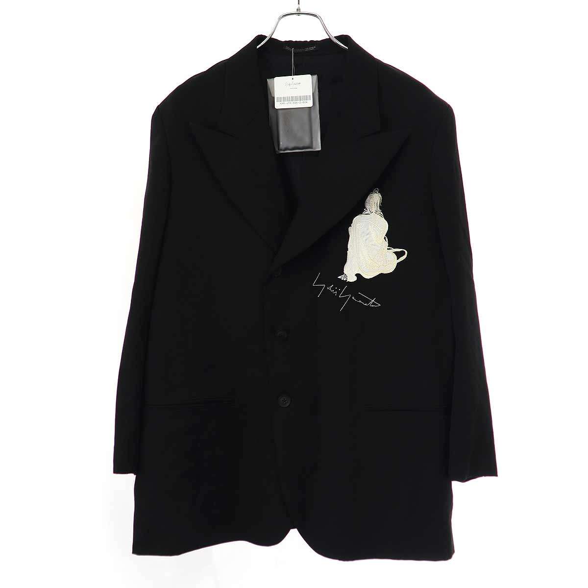 超美品 YOHJI YAMAMOTO NOIR テーラードJKT 3 WIDE TWILL R-4 POCKET 3 BUTTON JKT(S Black): Vintage 1.2