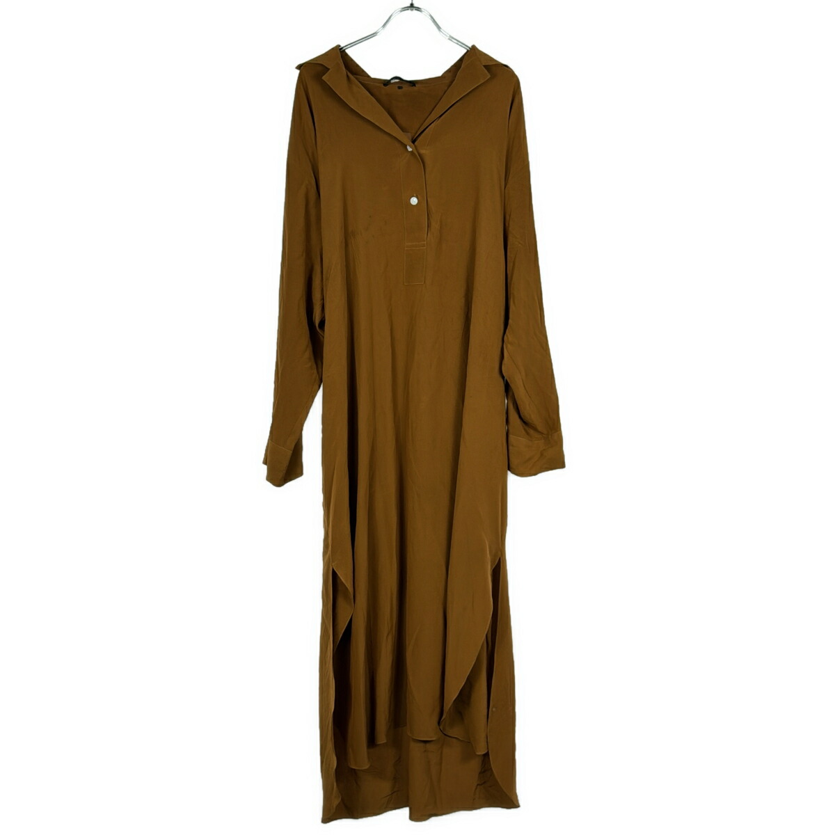 THE ROW ザロウ ベルテッド ロングフレアワンピース コットン ネイビー THE ROW ザロウ ベルテッド ロングフレアワンピース コットン