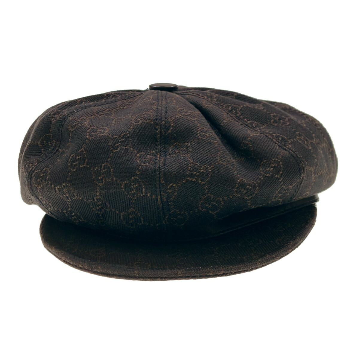 美品 GUCCI グッチ ハンチング 帽子 ぼうし キャンバス GG ブラック Original GG canvas baseball hat with Web in Original GG